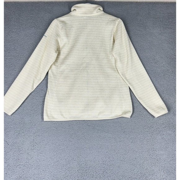 Columbia Women's Large Jacket Full Zip Rosenblum Knit Cream Ivory Pockets Warm - Picture 2 of 12